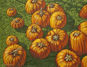 Added more details and highlights - Pumpkin Patch 14" x 18"