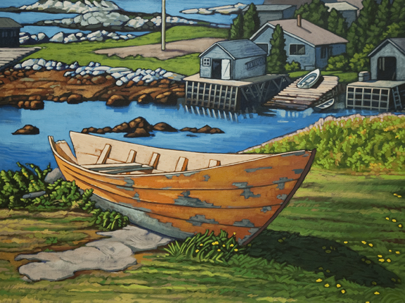 Retired in Nova Scotia acrylic painting