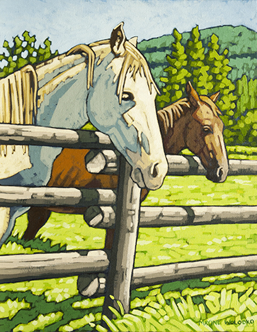 2 Horses - study    11"x14"